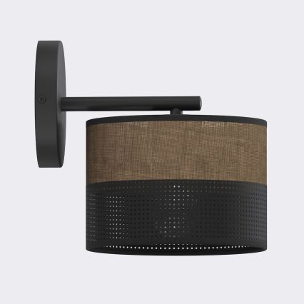 Επιτοίχιο φωτιστικό KARBON 1xE27/15W/230V μαύρο/καφέ