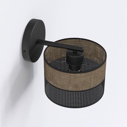 Επιτοίχιο φωτιστικό KARBON 1xE27/15W/230V μαύρο/καφέ