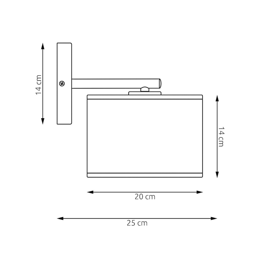 Επιτοίχιο φωτιστικό KARBON 1xE27/15W/230V μαύρο/καφέ