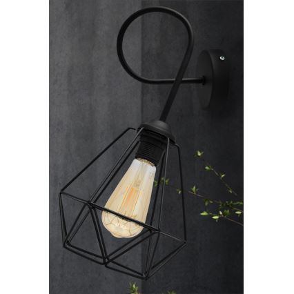 Επιτοίχιο φωτιστικό KARO 3xE27/15W/230V μαύρο