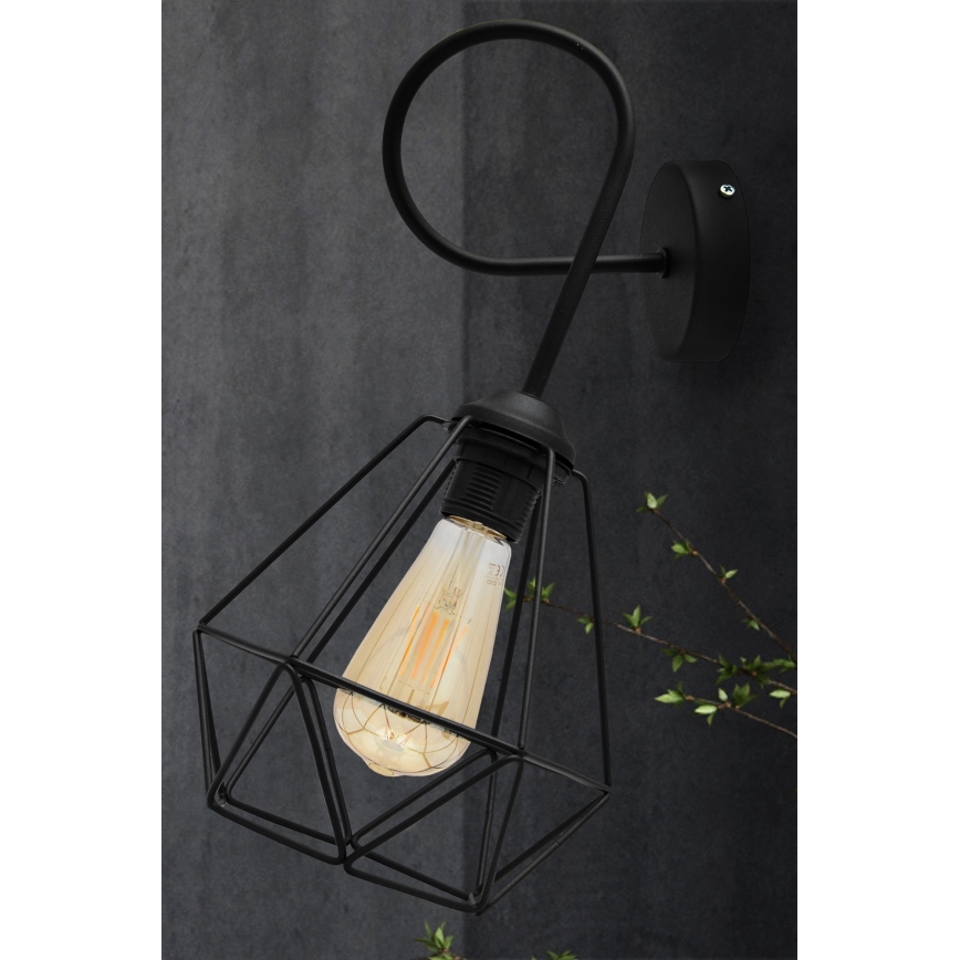 Επιτοίχιο φωτιστικό KARO 3xE27/15W/230V μαύρο