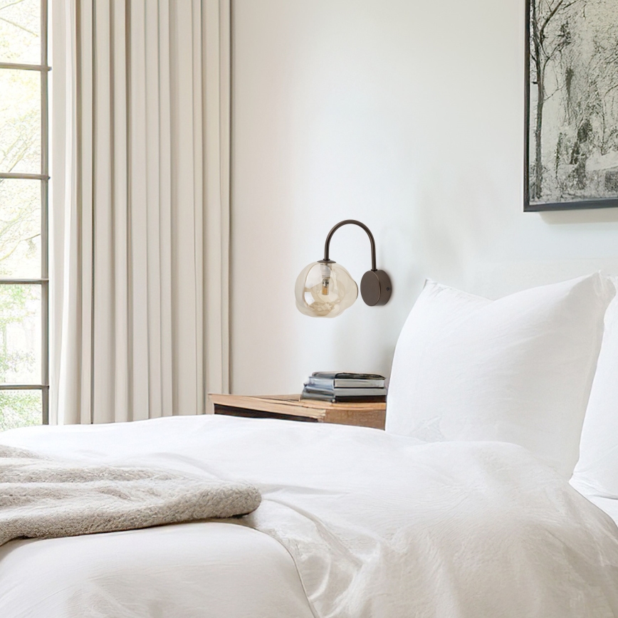 Επιτοίχιο φωτιστικό LAVA 1xG9/8W/230V μπρονζέ/καπνιστό μπεζ