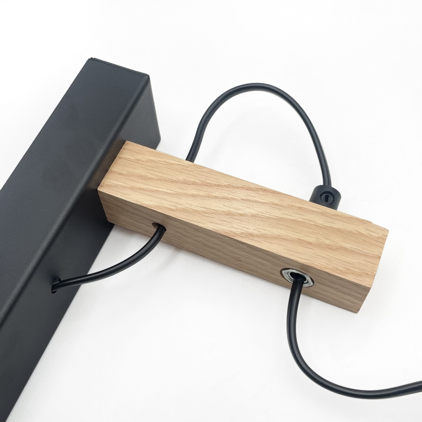 Επιτοίχιο φωτιστικό LEANDRA 1xE27/15W/230V δρυς/μαύρο