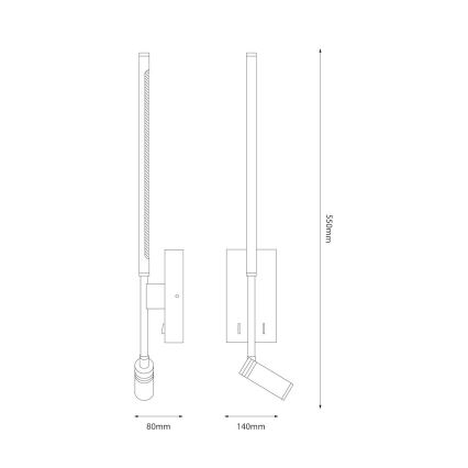 Επιτοίχιο φωτιστικό LED TORCH LED/6W/230V + LED/3W μαύρο