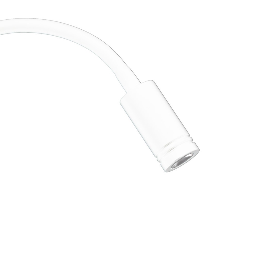 Επιτοίχιο φωτιστικό LED με ευλύγιστο βραχίονα και θύρα USB, BASE LED/8W + LED/2W/230V, λευκό