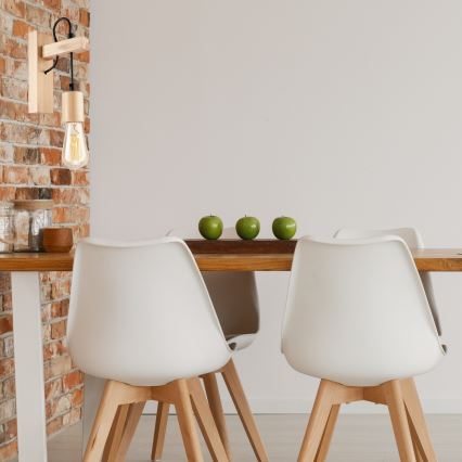 Επιτοίχιο φωτιστικό LEON 1xE27/60W/230V οξιά