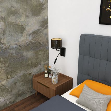 Επιτοίχιο φωτιστικό LOFT SHADE 1xE27/60W+1xG9/8W/230V μαύρο/χρυσό