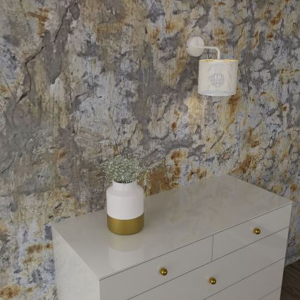 Επιτοίχιο φωτιστικό LOFT SHADE 1xE27/60W/230V λευκό/χρυσό