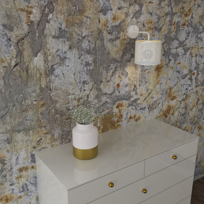 Επιτοίχιο φωτιστικό LOFT SHADE 1xE27/60W/230V λευκό/χρυσό