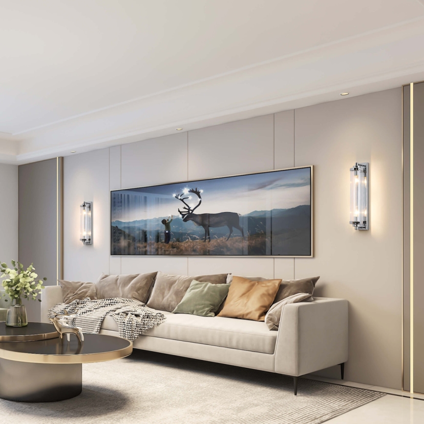 Επιτοίχιο φωτιστικό LORENZO 2xE14/40W/230V γυαλιστερό χρώμιο