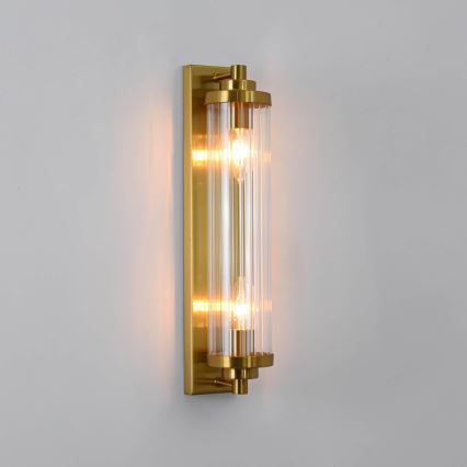 Επιτοίχιο φωτιστικό LORENZO 2xE14/40W/230V χρυσό