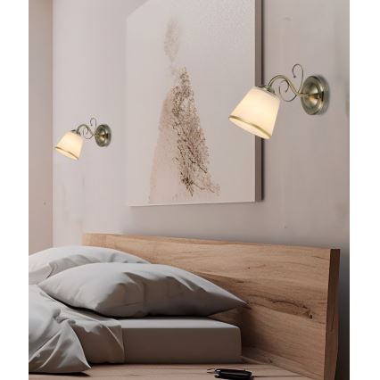 Επιτοίχιο φωτιστικό LOSANNA 1xE14/40W/230V σε μπρούτζο