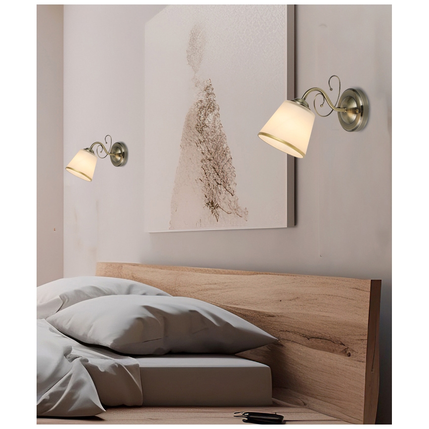 Επιτοίχιο φωτιστικό LOSANNA 1xE14/40W/230V σε μπρούτζο