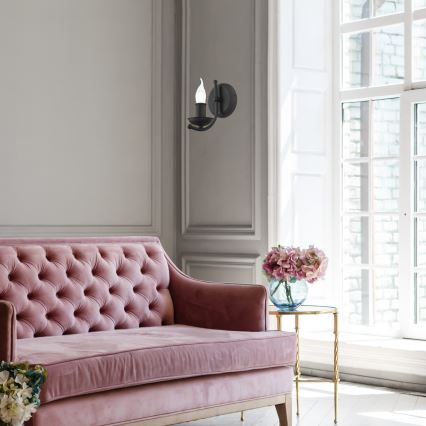 Επιτοίχιο φωτιστικό LUCY 1xE14/60W/230V μαύρο