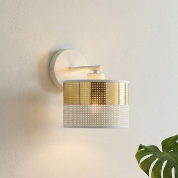 Επιτοίχιο φωτιστικό LUX 1xE27/15W/230V λευκό/χρυσό