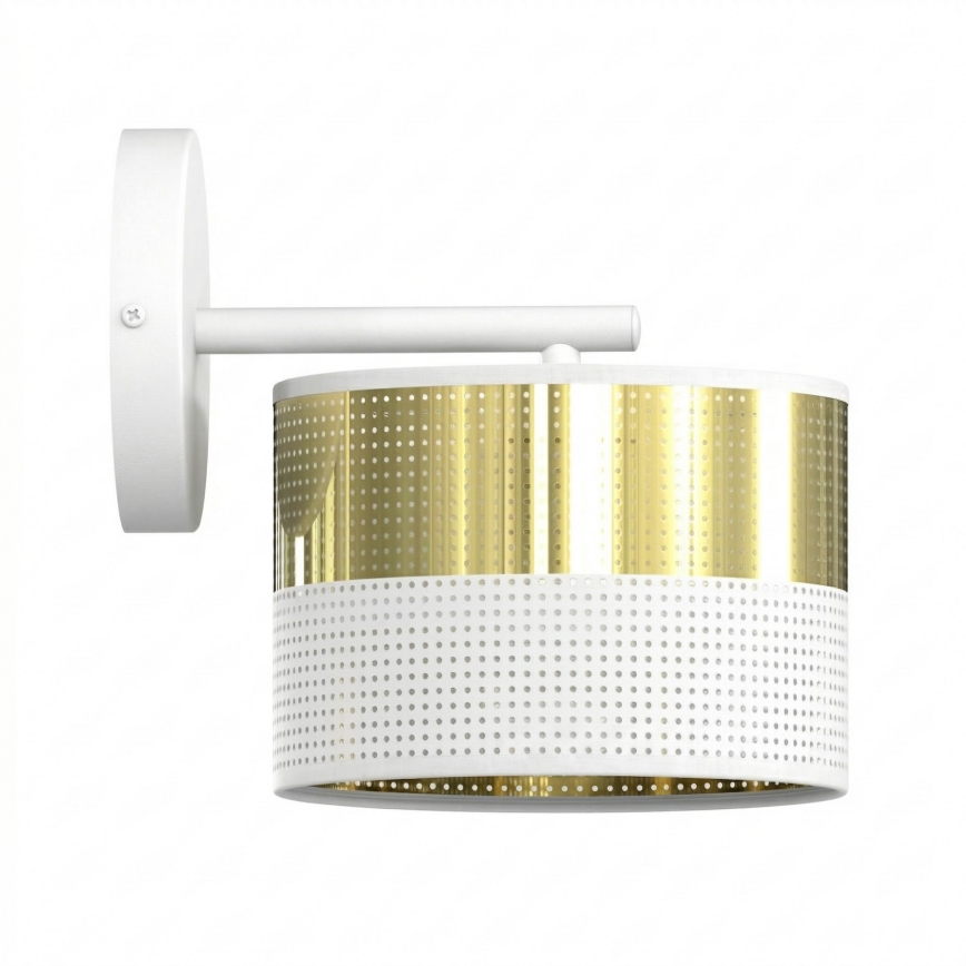 Επιτοίχιο φωτιστικό LUX 1xE27/15W/230V λευκό/χρυσό