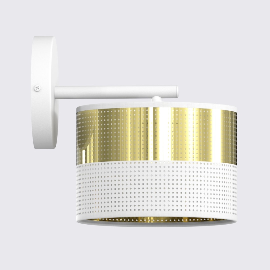 Επιτοίχιο φωτιστικό LUX 1xE27/15W/230V λευκό/χρυσό