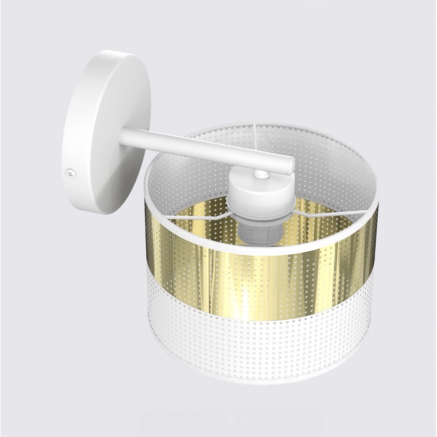 Επιτοίχιο φωτιστικό LUX 1xE27/15W/230V λευκό/χρυσό
