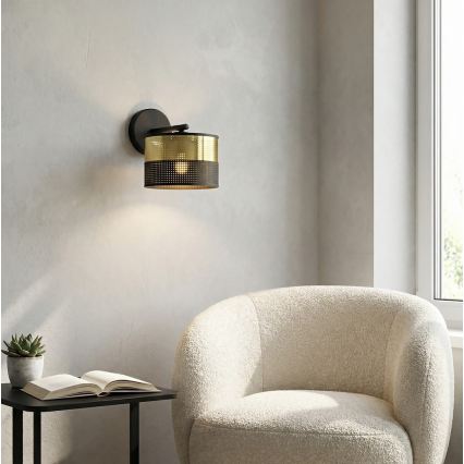 Επιτοίχιο φωτιστικό LUX 1xE27/15W/230V μαύρο/χρυσό
