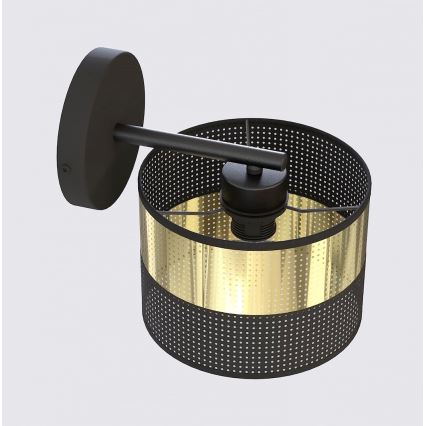 Επιτοίχιο φωτιστικό LUX 1xE27/15W/230V μαύρο/χρυσό