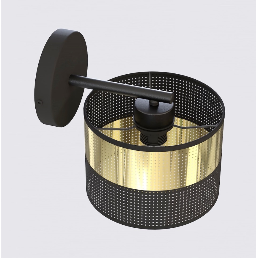 Επιτοίχιο φωτιστικό LUX 1xE27/15W/230V μαύρο/χρυσό