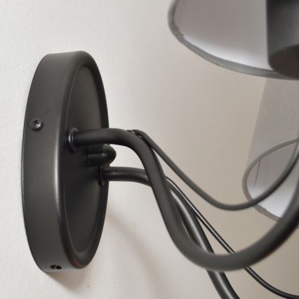 Επιτοίχιο φωτιστικό MALBO 2xE27/15W/230V γκρι/μαύρο