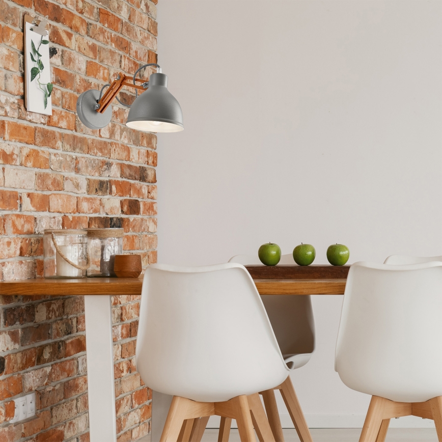 Επιτοίχιο φωτιστικό MARCELLO 1xE27/60W/230V οξιά