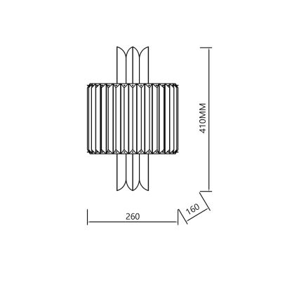 Επιτοίχιο φωτιστικό MARGOT 2xE14/40W/230V χρυσό