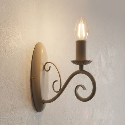 Επιτοίχιο φωτιστικό MAURO 1xE14/15W/230V μπεζ