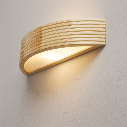 Επιτοίχιο φωτιστικό NATURAL MODERN 1xE27/15W/230V, σε φινίρισμα πεύκου