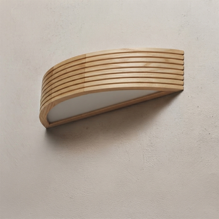 Επιτοίχιο φωτιστικό NATURAL MODERN 1xE27/15W/230V, σε φινίρισμα πεύκου