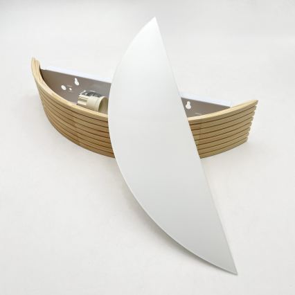Επιτοίχιο φωτιστικό NATURAL MODERN 1xE27/15W/230V, σε φινίρισμα πεύκου