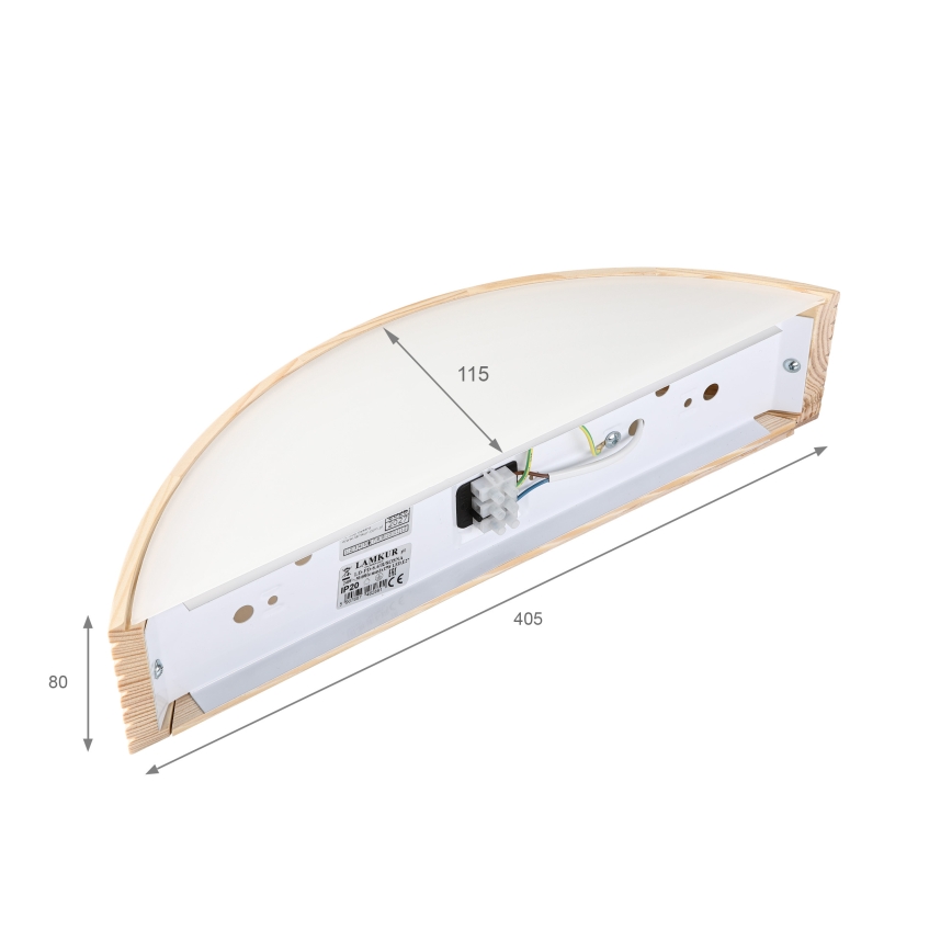 Επιτοίχιο φωτιστικό NATURAL MODERN 1xE27/15W/230V, σε φινίρισμα πεύκου