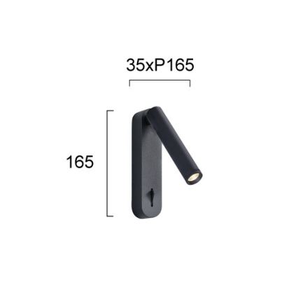 Επιτοίχιο φωτιστικό σποτ ABRIEL LED/6W/230V μαύρο