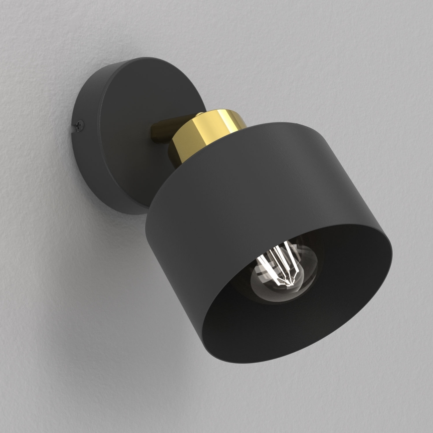 Επιτοίχιο φωτιστικό σποτ PARKLA 1xE27/15W/230V μαύρο/χρυσό