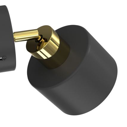 Επιτοίχιο φωτιστικό σποτ PARKLA 1xE27/15W/230V μαύρο/χρυσό