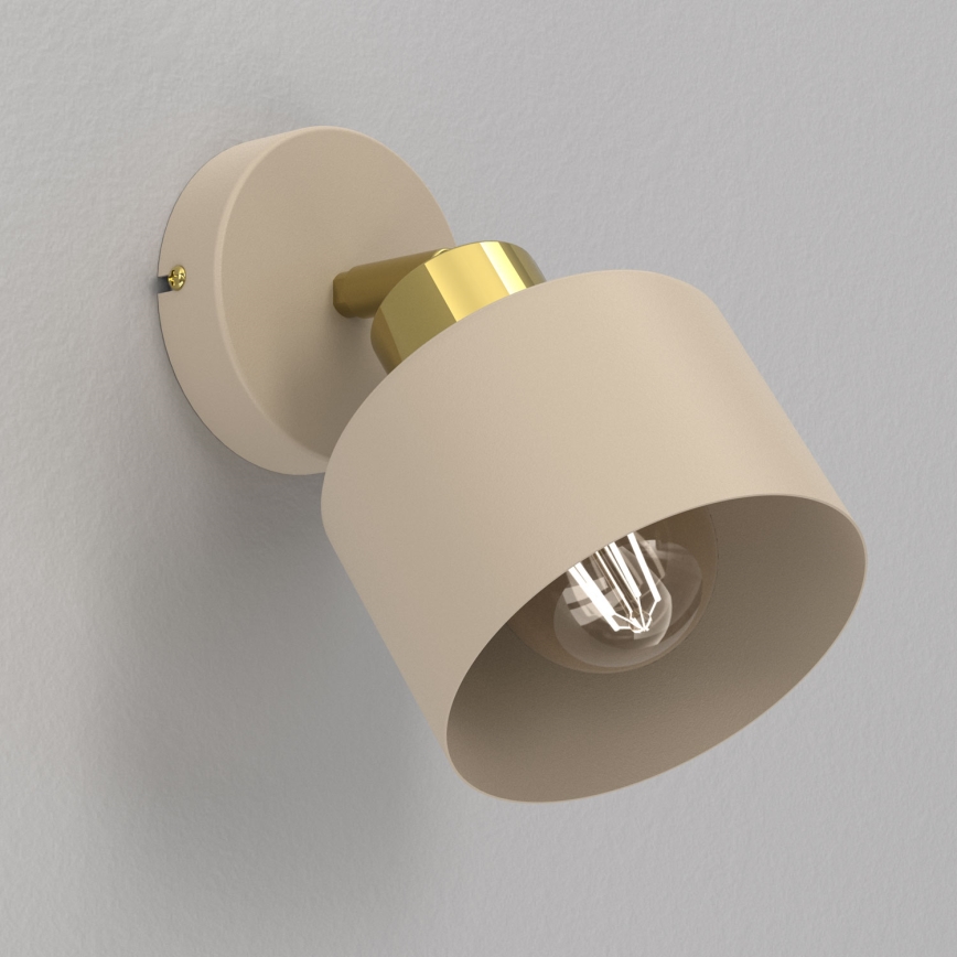 Επιτοίχιο φωτιστικό σποτ PARKLA 1xE27/15W/230V μπεζ/χρυσό