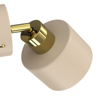 Επιτοίχιο φωτιστικό σποτ PARKLA 1xE27/15W/230V μπεζ/χρυσό