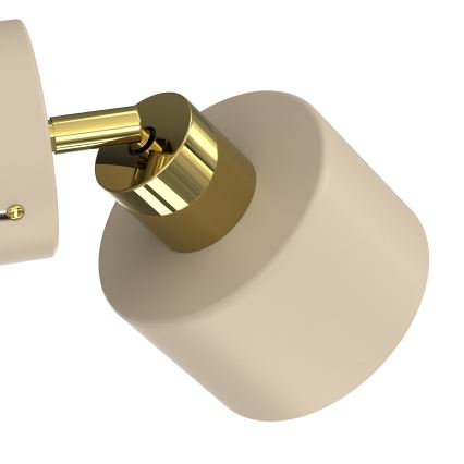Επιτοίχιο φωτιστικό σποτ PARKLA 1xE27/15W/230V μπεζ/χρυσό