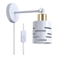 Επιτοίχιο φωτιστικό σποτ με διακόπτη ELEN 1xE27/35W/230V λευκό/χρυσό