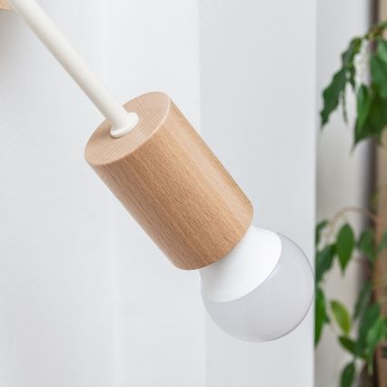 Επιτοίχιο φωτιστικό OXFORD 1xE27/15W/230V φινίρισμα πεύκου/κρεμ