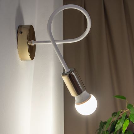 Επιτοίχιο φωτιστικό OXFORD 1xE27/15W/230V χρυσό/λευκό