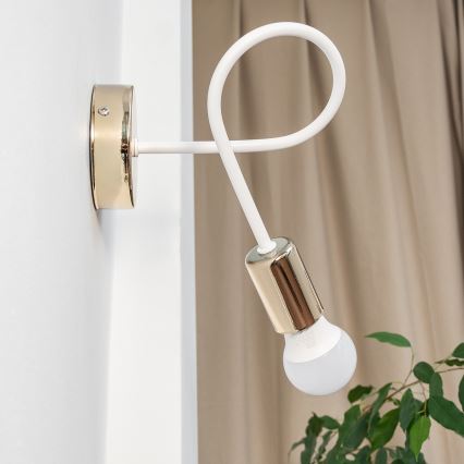 Επιτοίχιο φωτιστικό OXFORD 1xE27/15W/230V χρυσό/λευκό