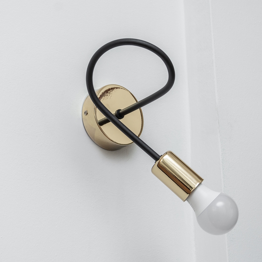 Επιτοίχιο φωτιστικό OXFORD 1xE27/15W/230V χρυσό/μαύρο