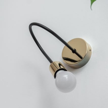 Επιτοίχιο φωτιστικό OXFORD 1xE27/15W/230V χρυσό/μαύρο