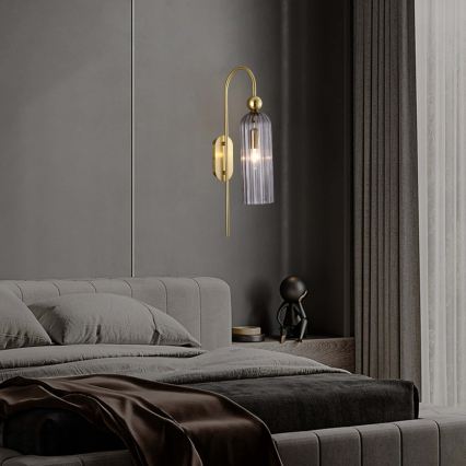 Επιτοίχιο φωτιστικό PIEGA 1xE14/40W/230V μπρούτζινο/καπνιστό μαύρο