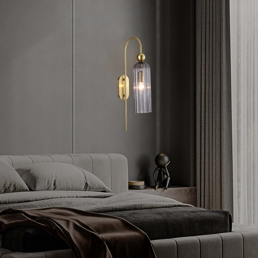 Επιτοίχιο φωτιστικό PIEGA 1xE14/40W/230V μπρούτζινο/καπνιστό μαύρο