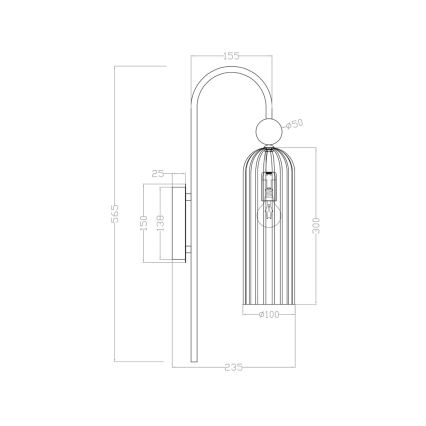 Επιτοίχιο φωτιστικό PIEGA 1xE14/40W/230V μπρούτζινο/καπνιστό μαύρο