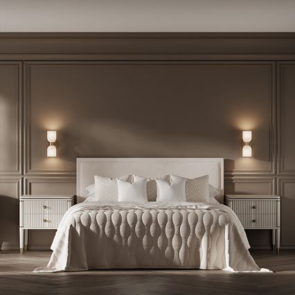 Επιτοίχιο φωτιστικό PIEGA 2xE14/10W/230V ορείχαλκος/λευκό