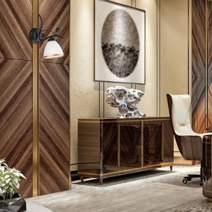 Επιτοίχιο φωτιστικό RETRO II 1xE27/60W/230V μαύρο ματ